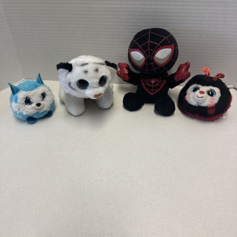Ty Beanie Plush & Ballz Lot of 4 - Marvel, Tundra, Prince & Izzy